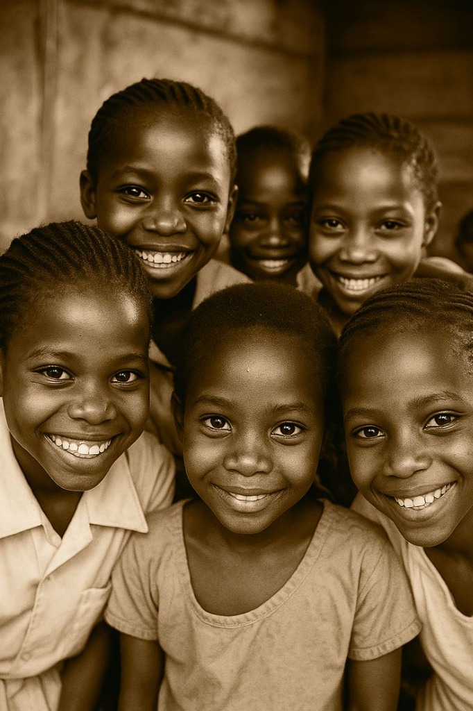 Young Ethiopian person smiling with laptop